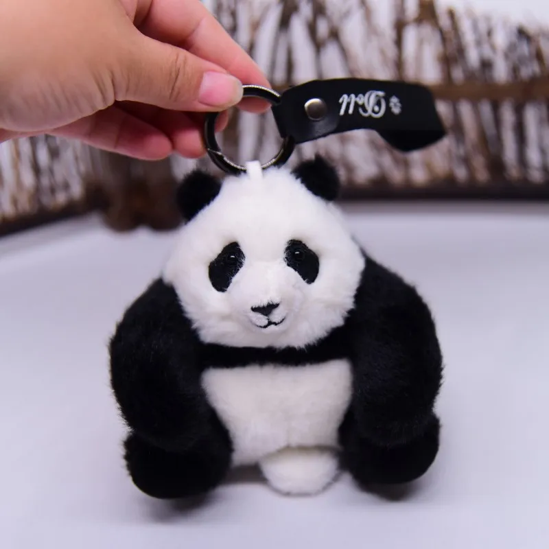 Brown Panda Qizai HuaHua MengLan Pendant Key Ring Chain Bag
