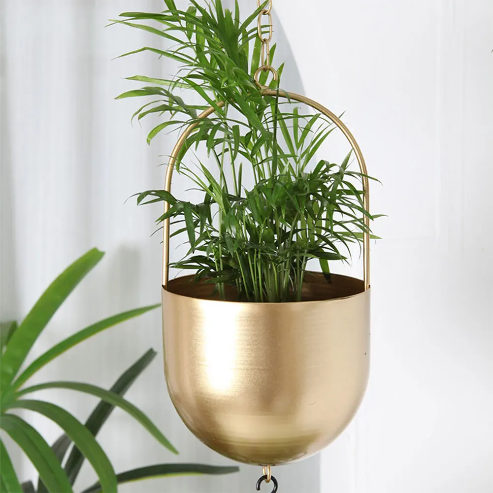 Gold Hanging Planter Pots Minimalist Plant Pot Container Metal Hanging  Plant Baskets Creative for Succulent Flower Air Plants - AliExpress 15