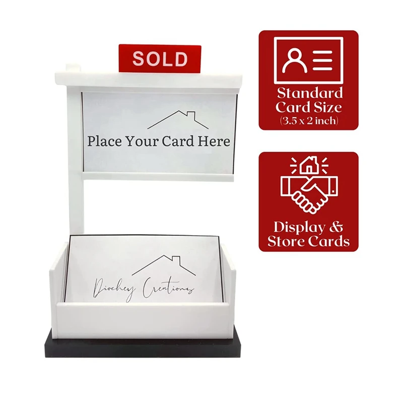 1 Piece Name Card Holder Acrylic For Realtor Display Your Own Personalized Business Cards Real Estate