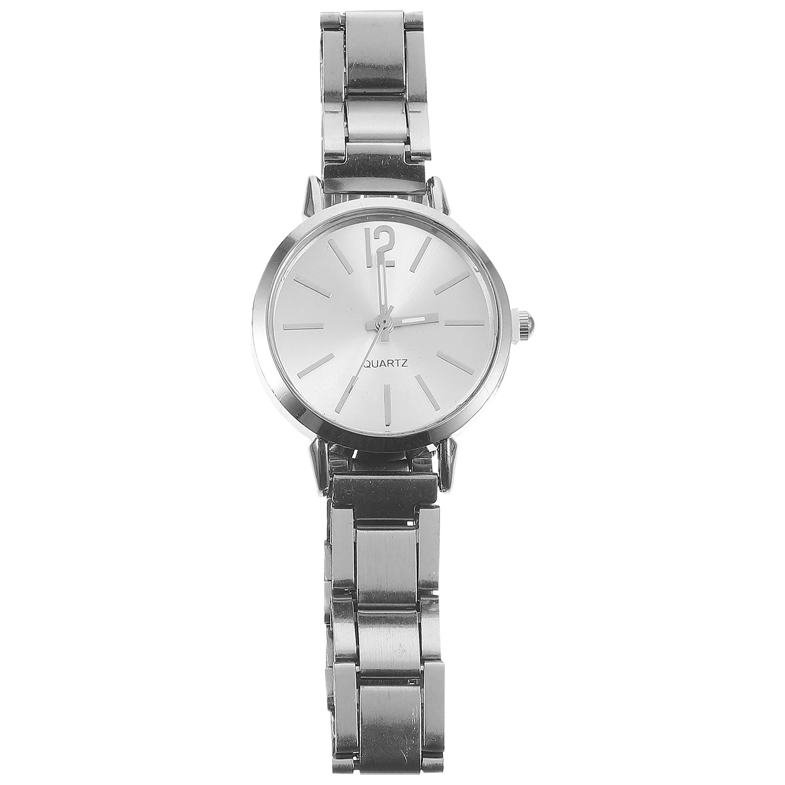 

Elegant Quartz Wristwatch for Women Silver White Metal Mesh Band Ultra Slim Design Trendy Bracelet Watch Holiday Birthday Gift