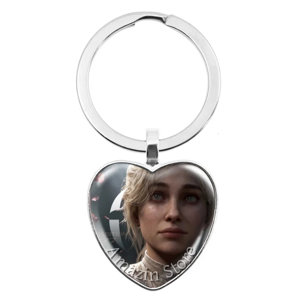 Gamer Gustave Clair Obscur Expedition 33 Maelle x Gustave Fanart 25mm Heart  Keychain Pendant Gift for Game Fan JD012