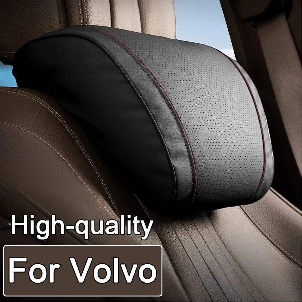 New Design Headrest Soft Leather Car Neck Pillow Travel Rest Pillows For Volvo XC60 XC90 S90 V90CC S60 V60CC V40 S80 XC40 Xc70