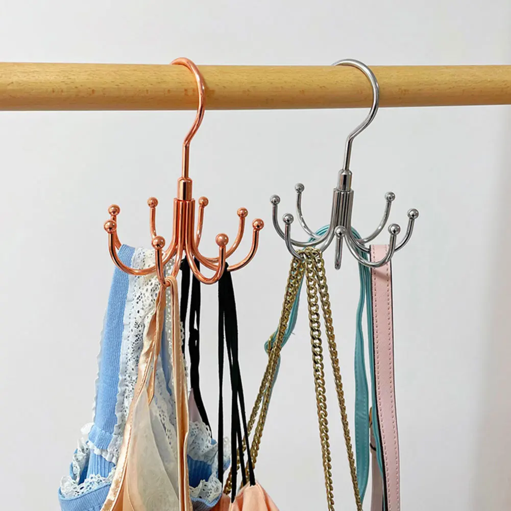 Multi Purpose Hanger 360° Rotatable Metal Clothes 8 Claw Hooks Closet Wardrobe Organizer For Clothes Belt Scarf Storage Rack