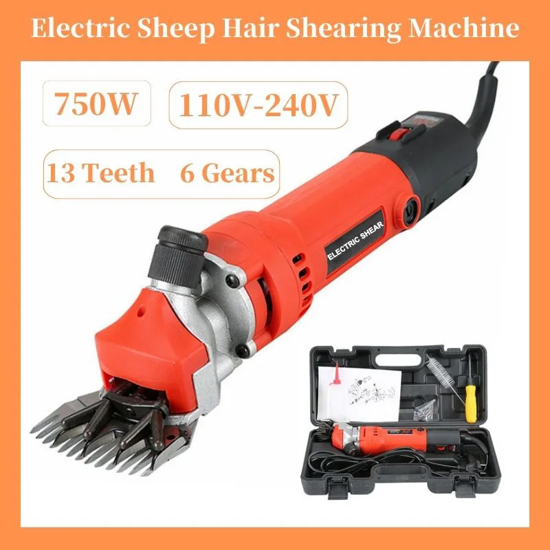 

750W Electric Sheep Shearing Clipper Scissors Shears Cutter Goat Horse Animal Clipper Machine Tools 6 Gears Speed 13 teeth Blade