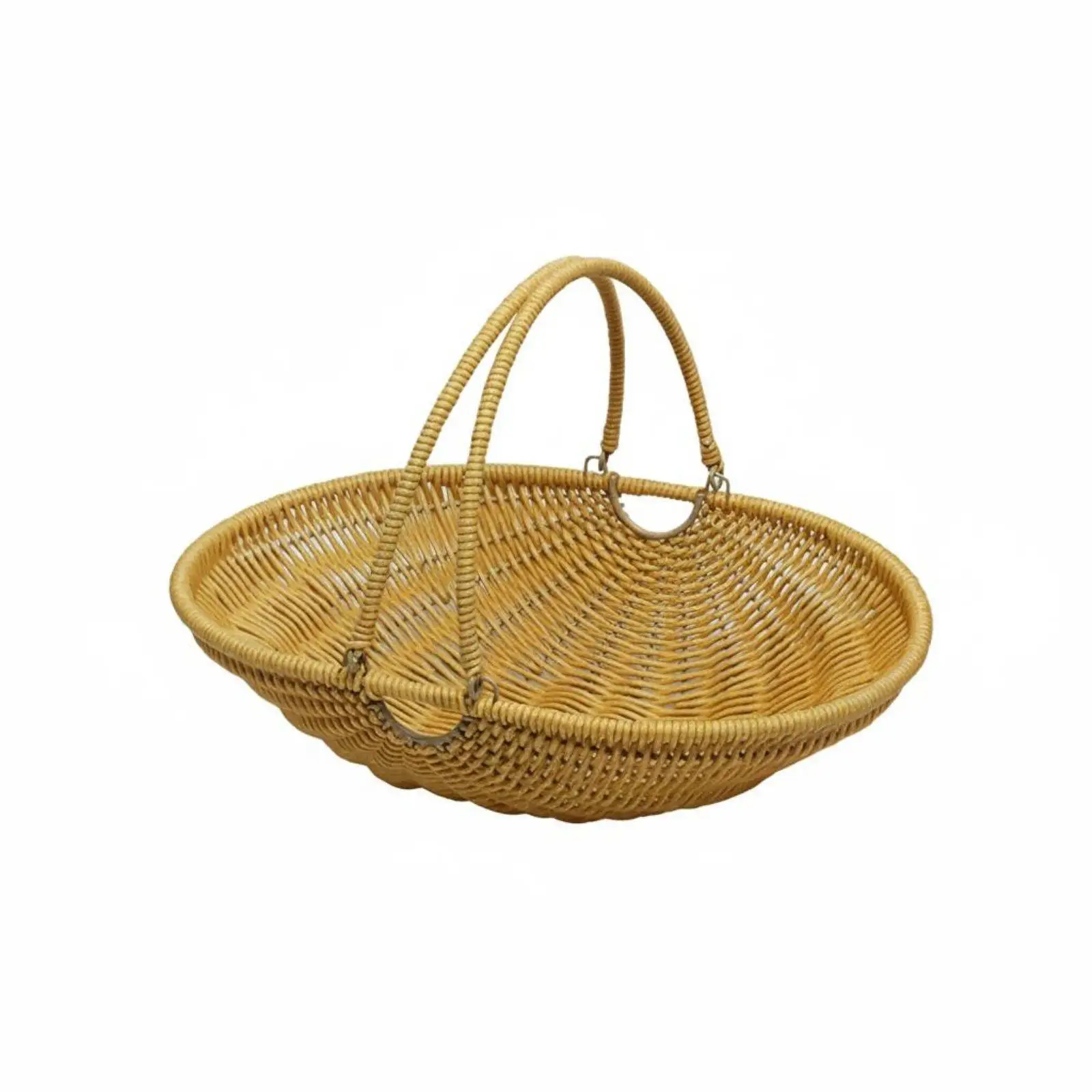 Handcrafted Picnic Basket Organizer Large Woven Rattan Storage Basket for Living Room Kitchen Outdoor Events