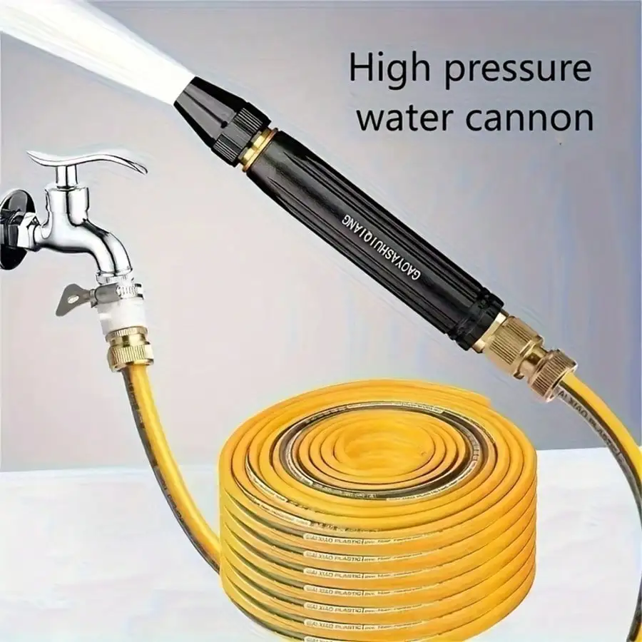 

Portable high-pressure water gun delivers strong cleaning power. Sturdy plastic body and adjustable nozzle suit car and motorcycle washing. Ergonomic grip and metal fittings ensure stable use, also ideal for daily garden watering chores.