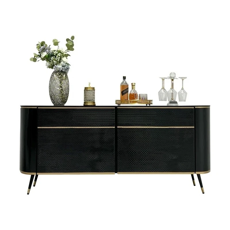 

G Light luxury TV cabinet Small apartment Living room storage Solid wood dining side cabinet Marble storage cabinet