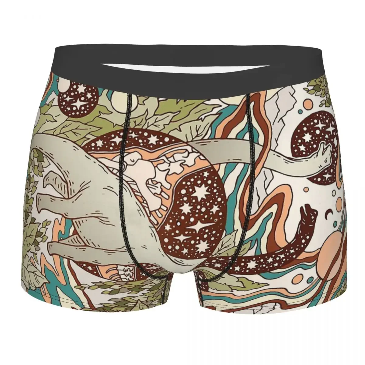 Jurassic Portal Retro Rainbow Palette Science Fiction Art Men Boxer Briefs Dinosaur Dinosaurs Funny Underpants Top Print Shorts