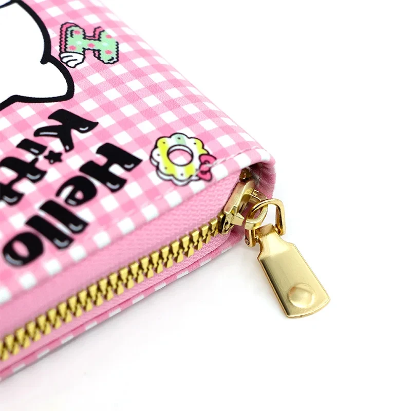 Sanrio Cute Wallet Hello Kitty Coin Purse Kawaii Leather Card Holder Women Pu Casual Money Card Bag Kids Birthday Gift for Girls