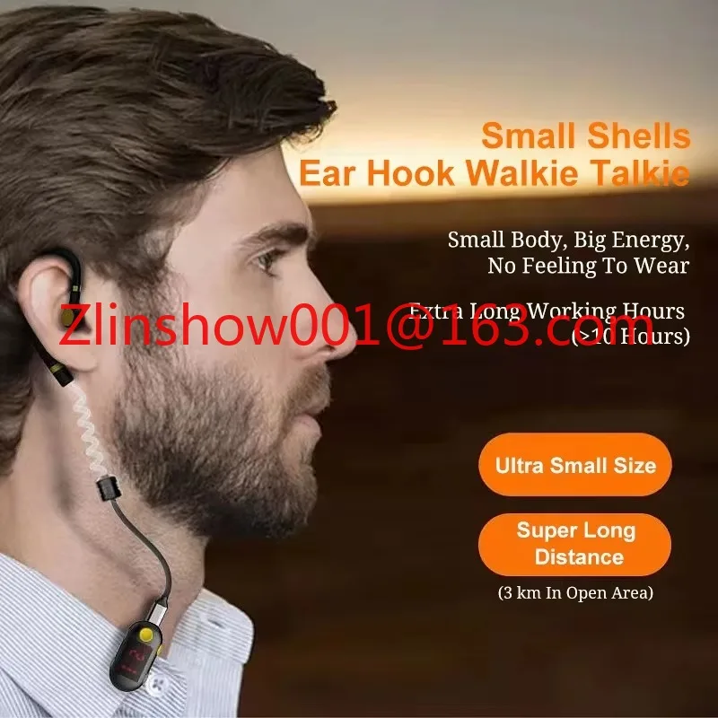 Ultra Mini Walkie Talkie Wireless Earhook Intercom Restaurant Hotel Portable Compatible Headset Cb Two Way Radio