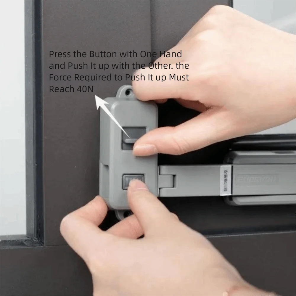 قفل بلاستيكي لحماية الطفل بدون ثقب للجنسين، قفل أمان للنافذة، تثبيت قوي، مقيد نافذة مضاد للسرقة