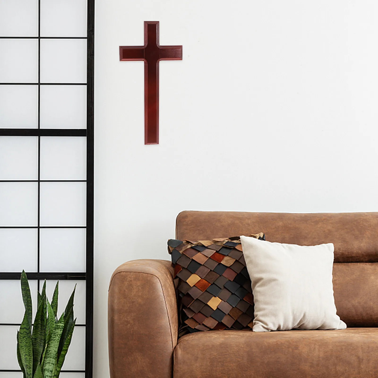 

Деревянный кулон-крест с изображением Иисуса, классический, 32 см, настенный, для дома и офиса, декоративное украшение, талисман удачи