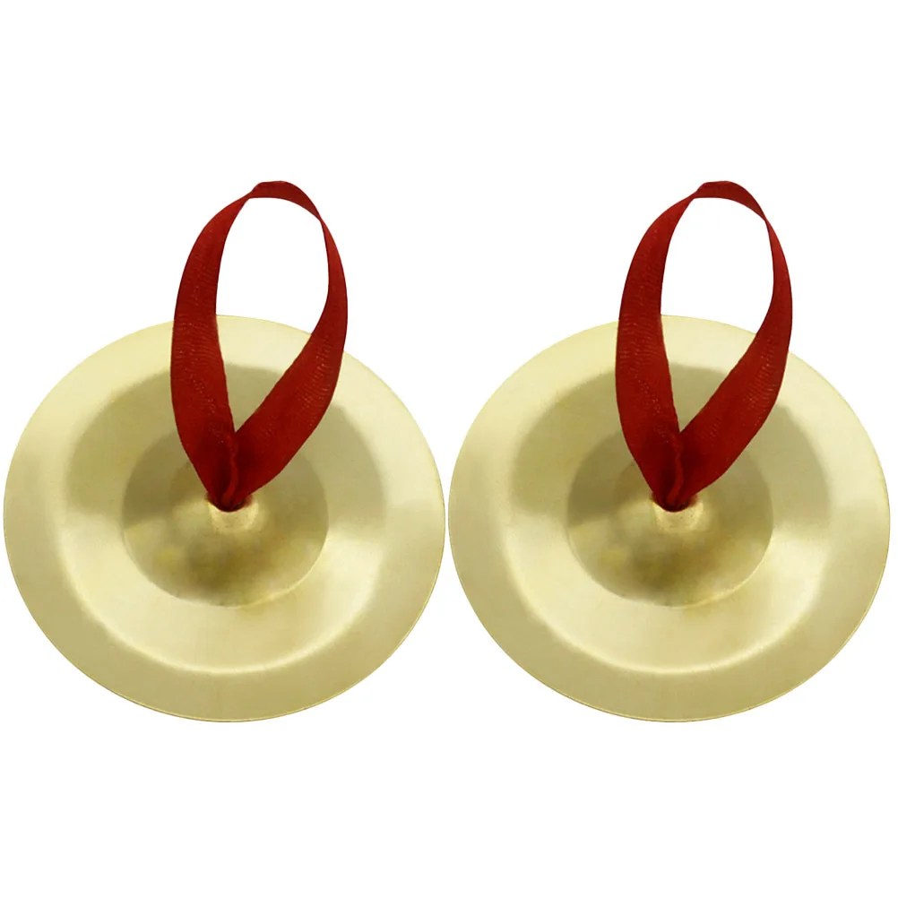 

1 Pair Golden Finger Cymbals Mini Percussion Instruments Crisp Loud Sound For Dancers Party Performance Small Musical