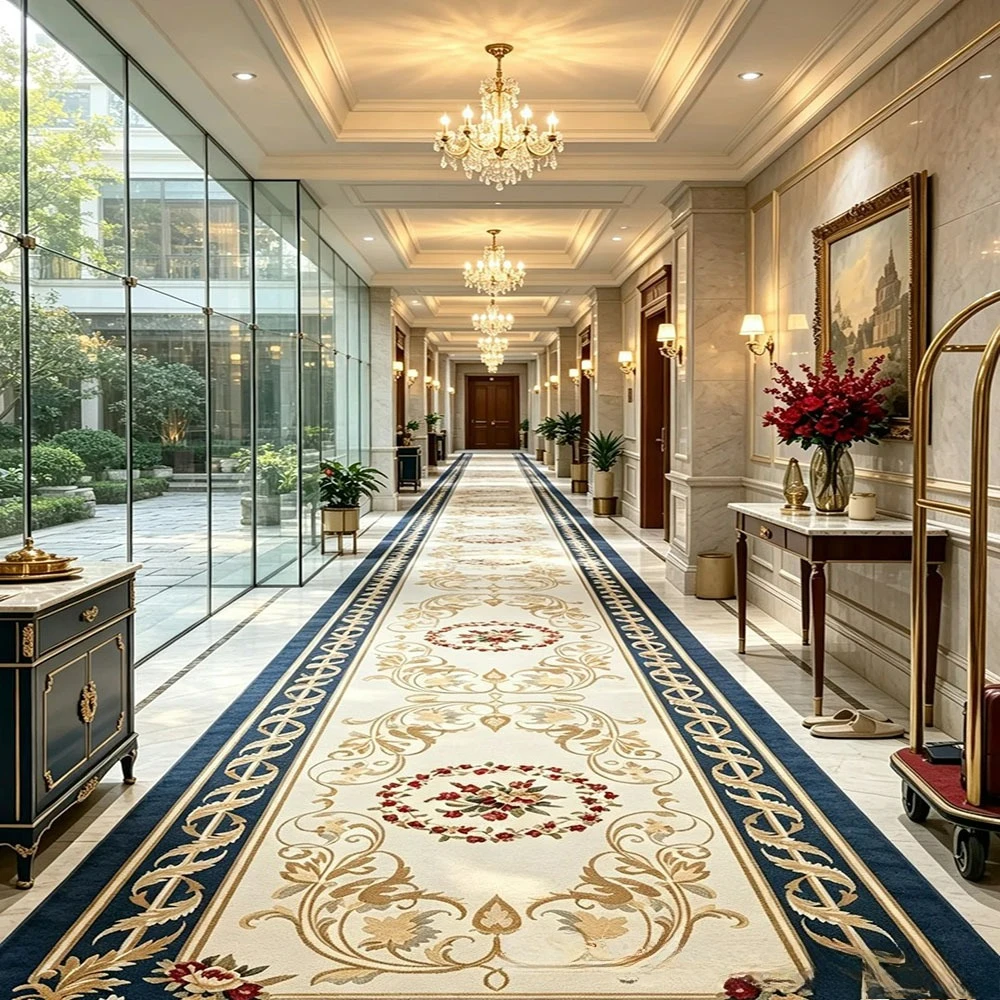 Carpet Parquet Hotel Aisle Entrance Entrance Parquet Floor Tile Corridor Floor Imitation Marble Waterjet Parquet Tile