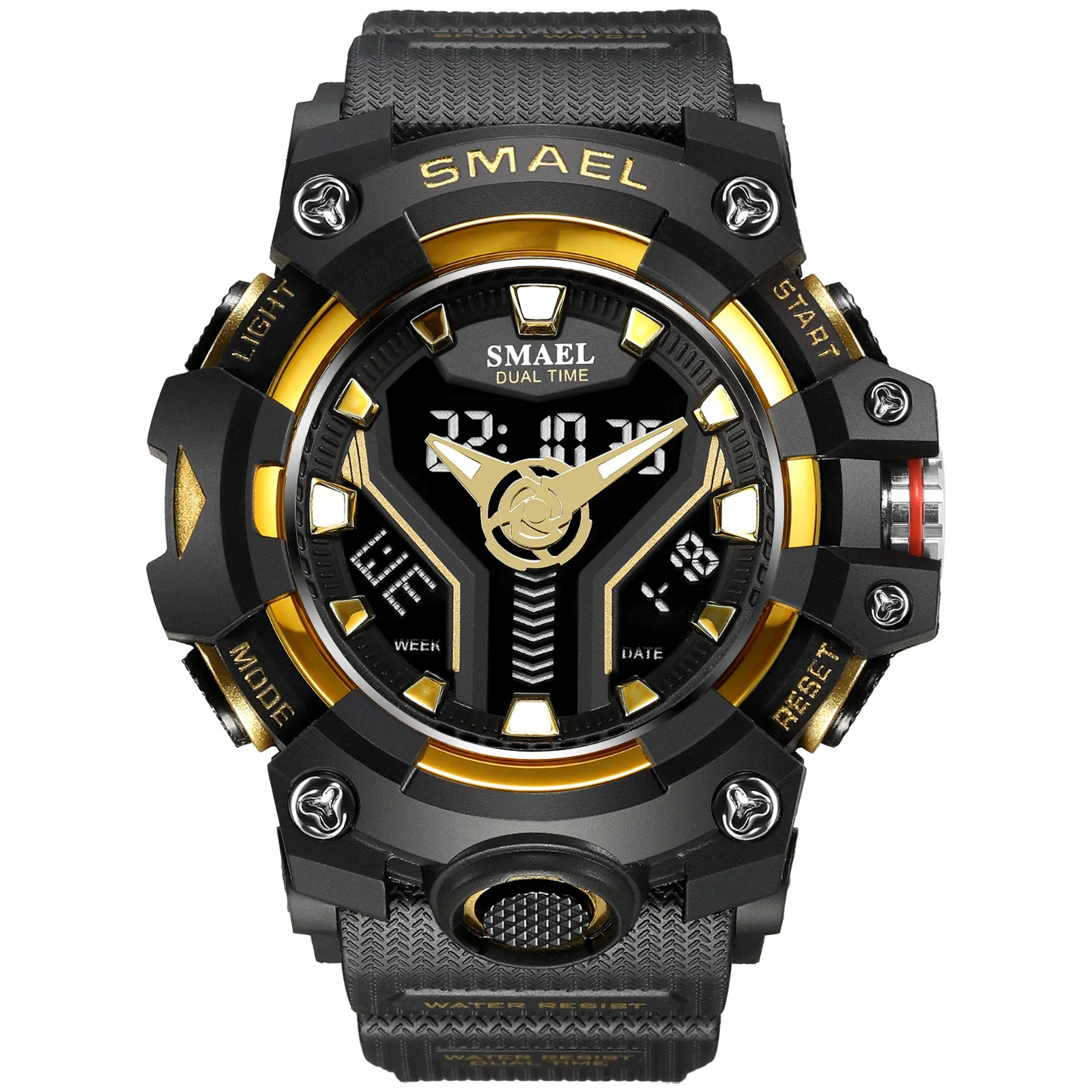 SMAEL Men's Sport Digital Watches Military Watch 50M Waterproof Clock Uhr Luminous Hands Stopwatch Led Wristwatch Reloj