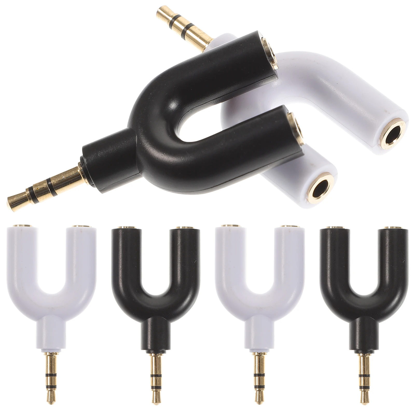 

6 Pcs Headphone Adapter Cable Sturdy Splitter Stereo Oxygen-free Copper AUX 3 5mm Jack Audio for Laptops Tablets Music Lover