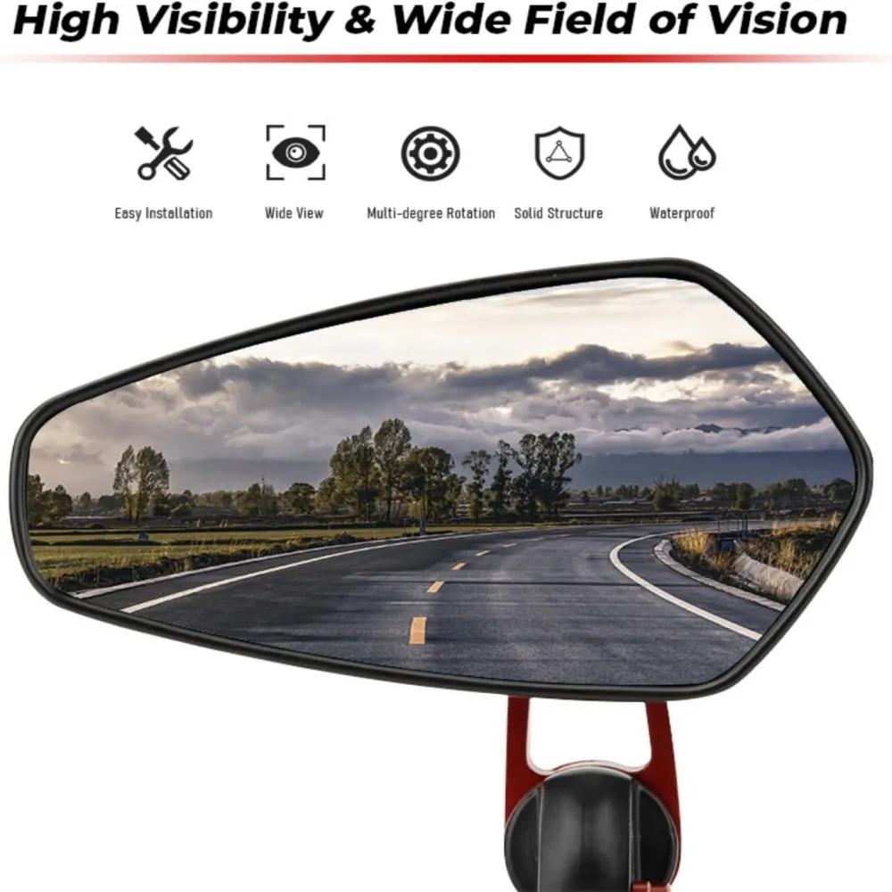 

Universal 22mm 7/8" Motorcycle Handlebar End Mirror - CNC machined retro mirror, suitable for most motorcycles