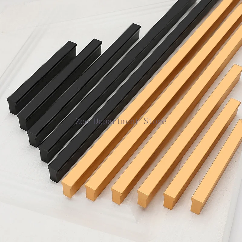 Modern simple elongated aluminum alloy 1 meter gold wardrobe door handle T-shaped long drawer cabinet door handle