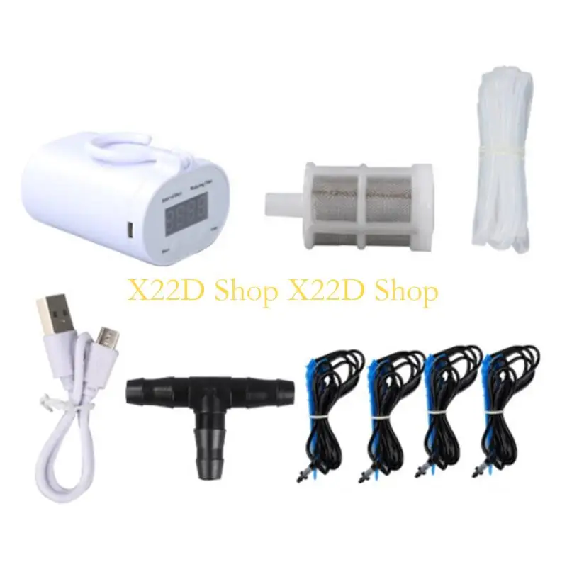 X22D Automatic Plant Watering Device With clock Feature Flexible Output For 2 Pots Indoor Outdoor Gardening