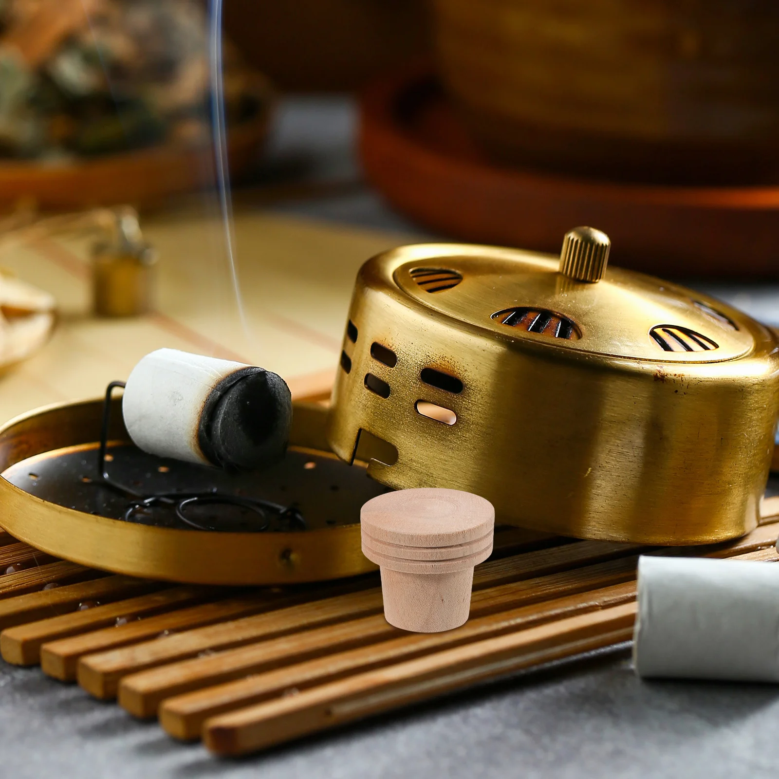 

15Pcs Moxa Fire Extinguishers Wooden Moxa Stick Extinguisher Tube Safety Accessory for Moxibustion Massage Wellness