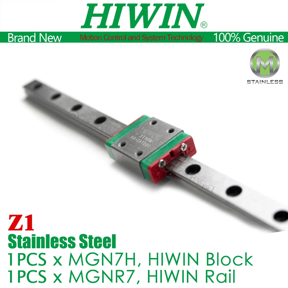 

Genuine HIWIN MGN7H Z1 HIWIN MGN7 MGN7H Linear Rail 150 200 250 300 350 400mm Carriage HIWIN MGN7H Z1 Block Stainless Steel New