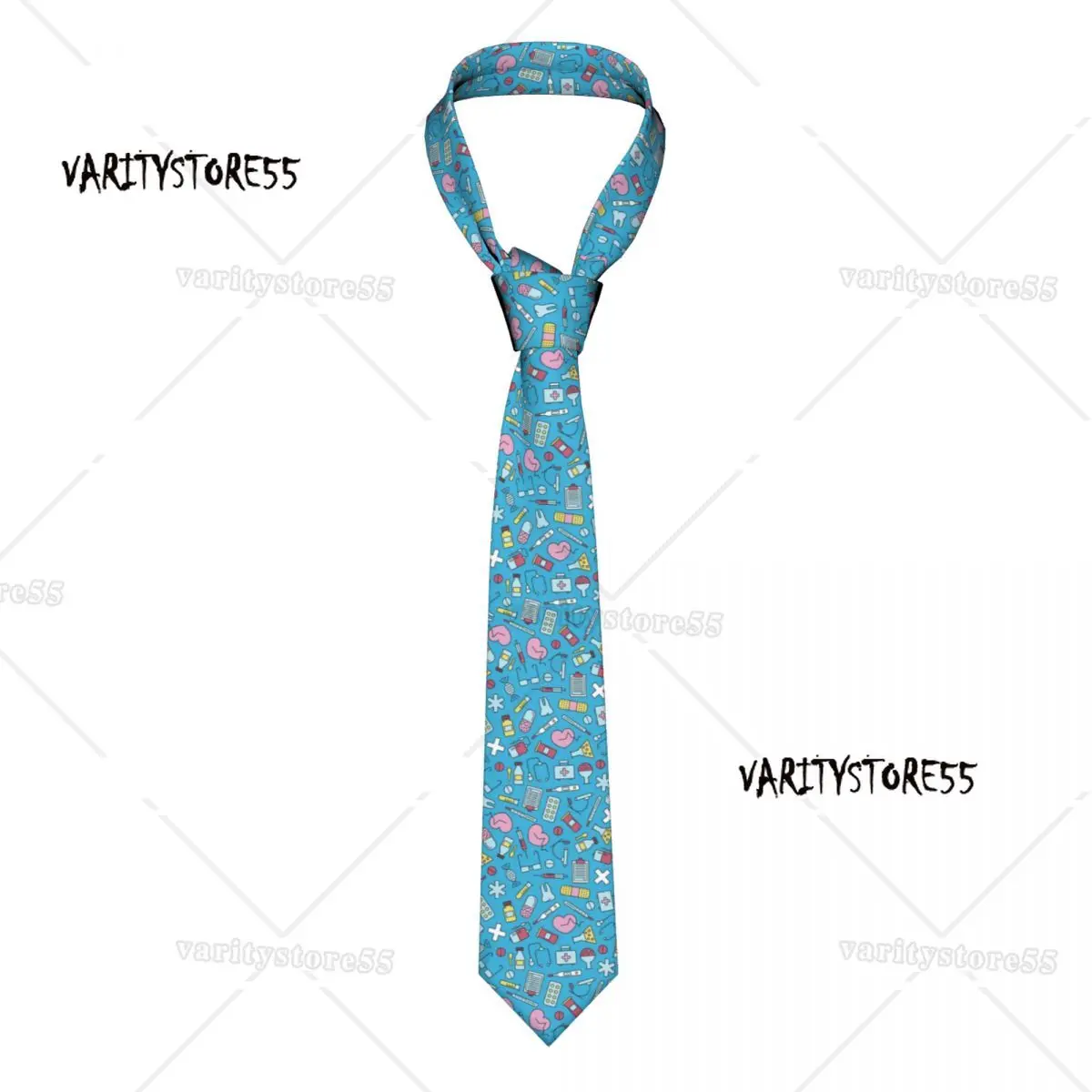 Custom Nurse Pattern Tie Men Formal Doctor Nurse Silk Business Necktie