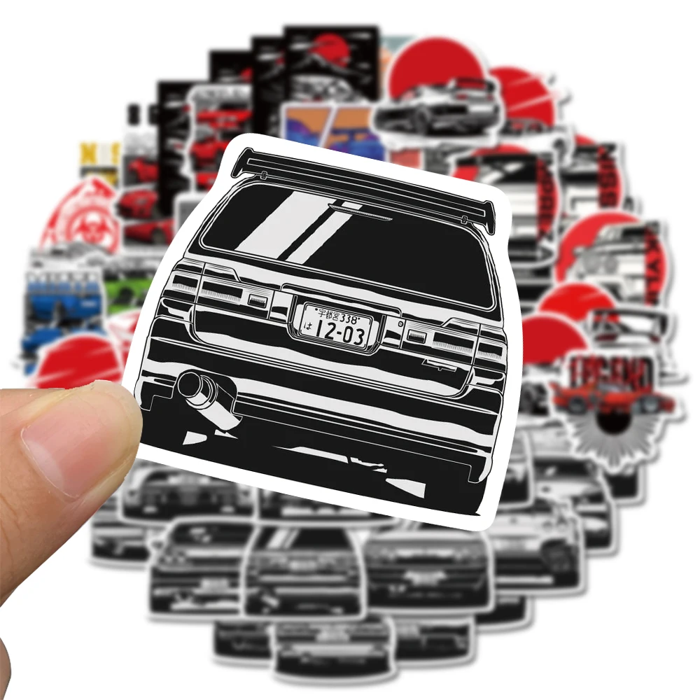 50PCS JDM Car Retrofit Racing Vintage Japanese For DIY Notebook Luggage Motorcycle Laptop Refrigerator Decals Graffiti Toys