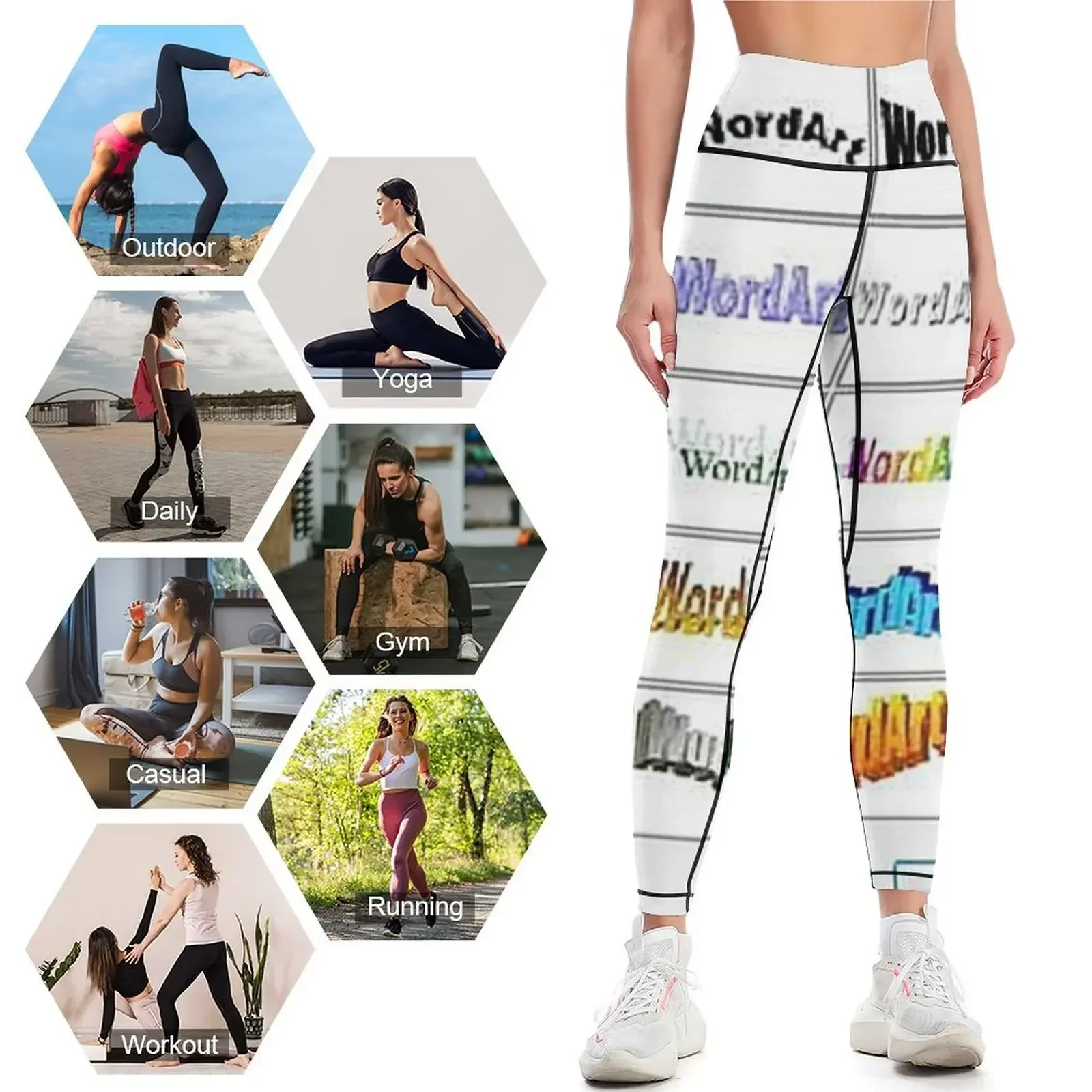 كلمة الفن ويندوز 95 ميمي طماق قمصان رياضية الصالة الرياضية تجريب السراويل ممارسة الملابس لملابس نشطة طماق المرأة