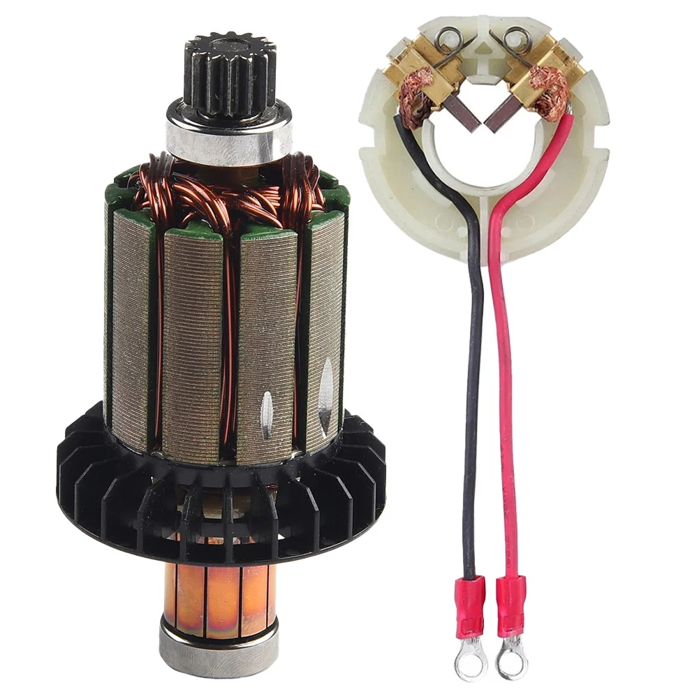 Armature And Carbon Brushes Kit Approximate Size Armature Holder Metal Material Replacement For BDF458 Carbon And Metal Assembly