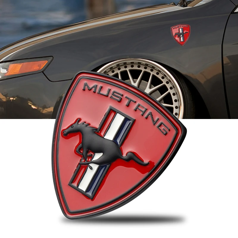 1 pièce, 3 couleurs, autocollant métallique pour voiture, couvercle central pour Mustang Ford Shelby GT Fusion mk4 Mondeo, logo, badge, décoration de carrosserie, coffre, garde-boue