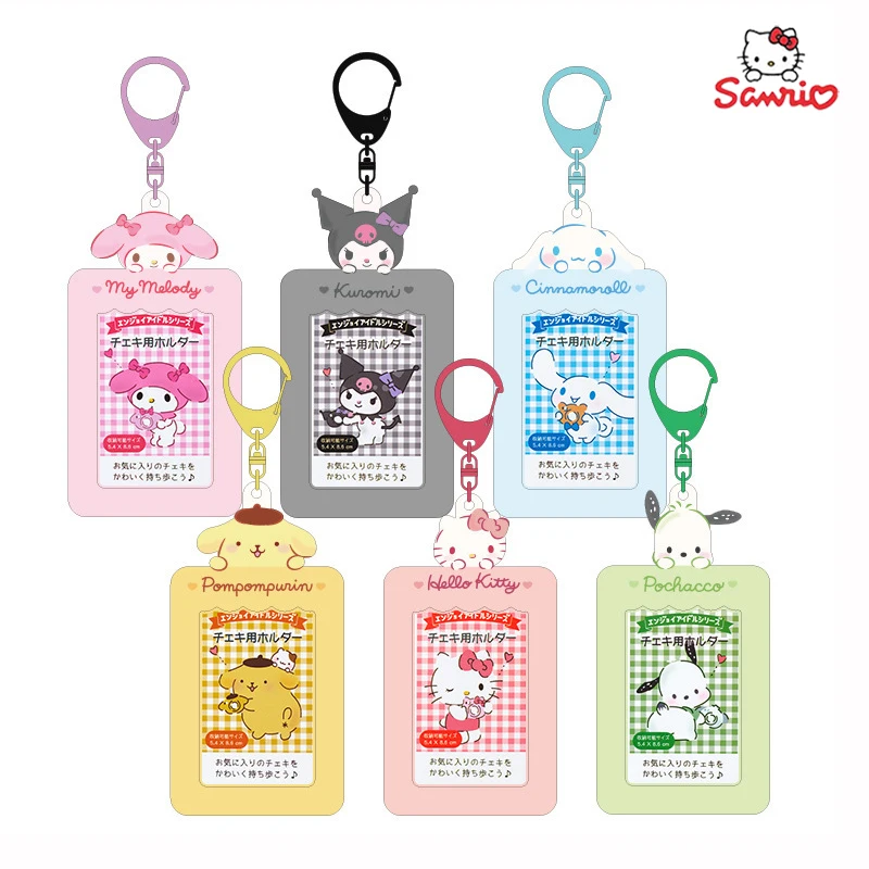 Sanrios Card Storage Case Anime Characters Hellokitty Kuromi Melody Students Meal Card Pochacco Bus Id Card Holder Keychain gift