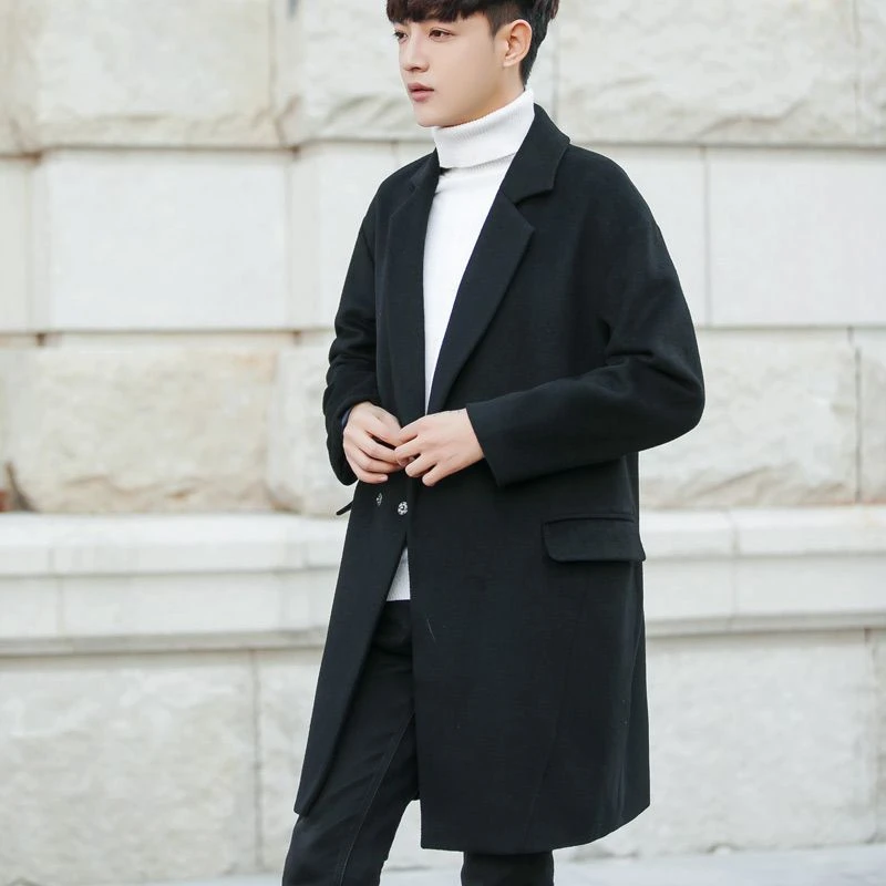 

COMXZ Premium Men Wool Jacket Mid Length Business Casual Trench Coat 2025 New Korean Style Detachable Down Lining Wool Outerwear