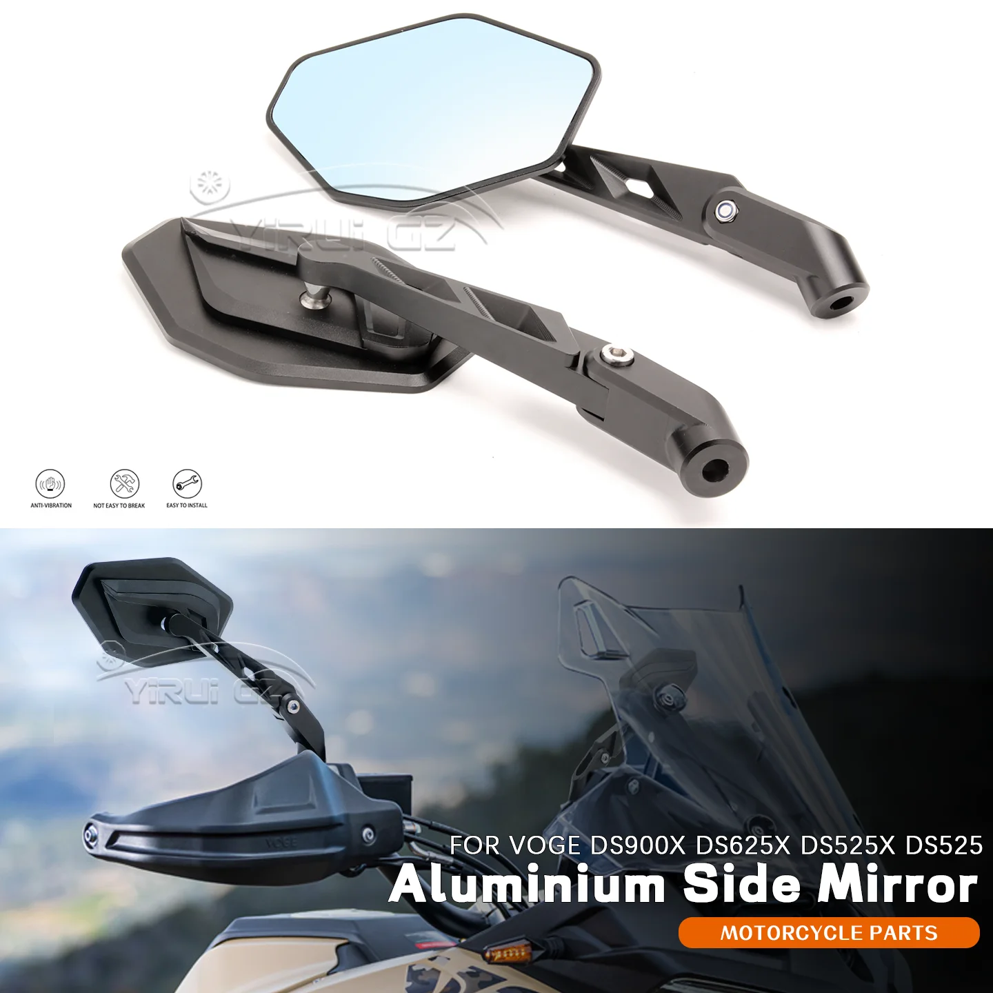 

Motorcycle Accessories New CNC Aluminum Foldable Rearview Mirror Adjustable Side Mirror FOR VOGE DS900X DS625X DS525 X DS 900 X