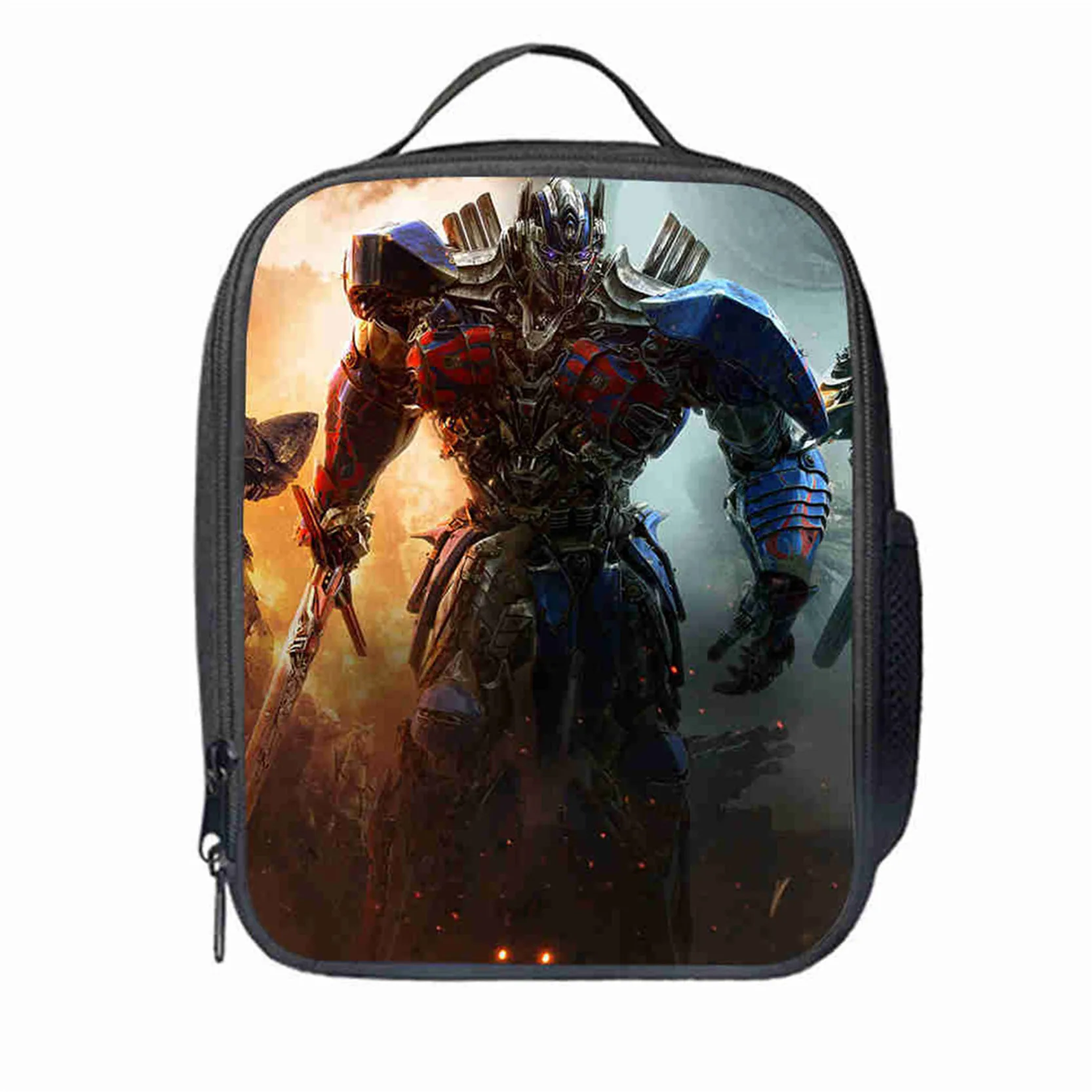 Student T-Transformers Lunch Bag Thermal Lightweight Insulated Lunch Box Wear Resistant Portable Pack for Kids