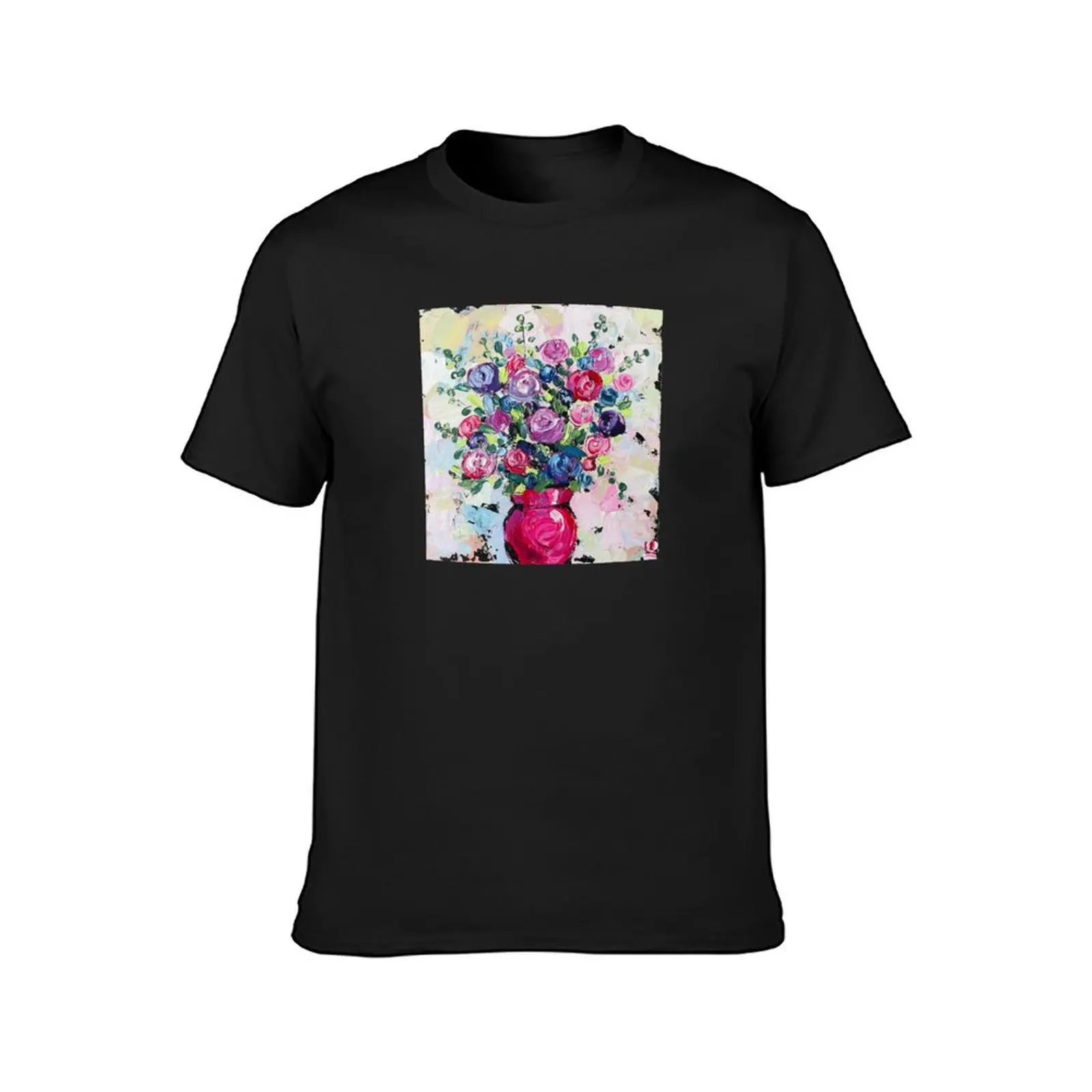 Blooming Roses, flowers in a vase, a bouquet of flowers art, oil paints T-Shirt cute clothes sports fans mens clothing