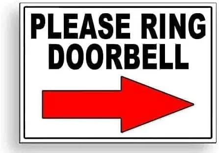 SaNavie Vintage Tin Sign Please Ring Doorbell Arrow Right Funny Novelty Retro Wall Decor Home Gate Garden Bars Restaurants  sign