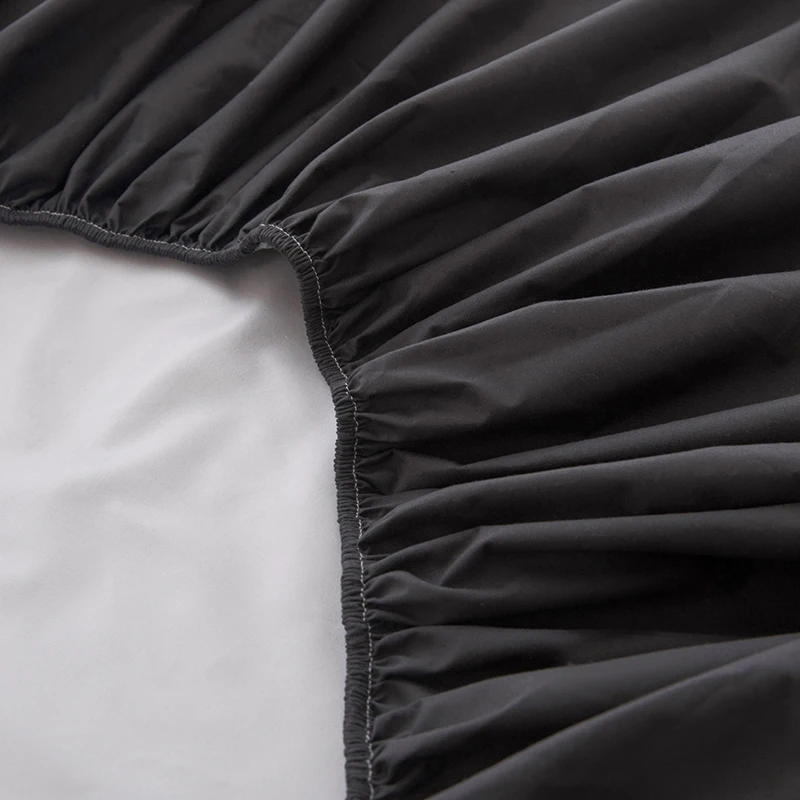 ملاءة سرير مقاومة للماء، غطاء مرتبة ناعم قابل للتنفس، رمادي أسود أبيض أزرق كوين/ملك/توأم/كامل، بدون سادات #5
