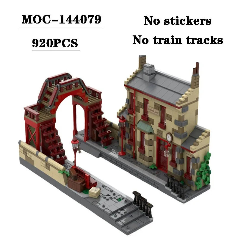 Building Block MOC-144079 Train Station Toy Model  Adult and Children's Puzzle Education Birthday Christmas Toy Gift Decoration