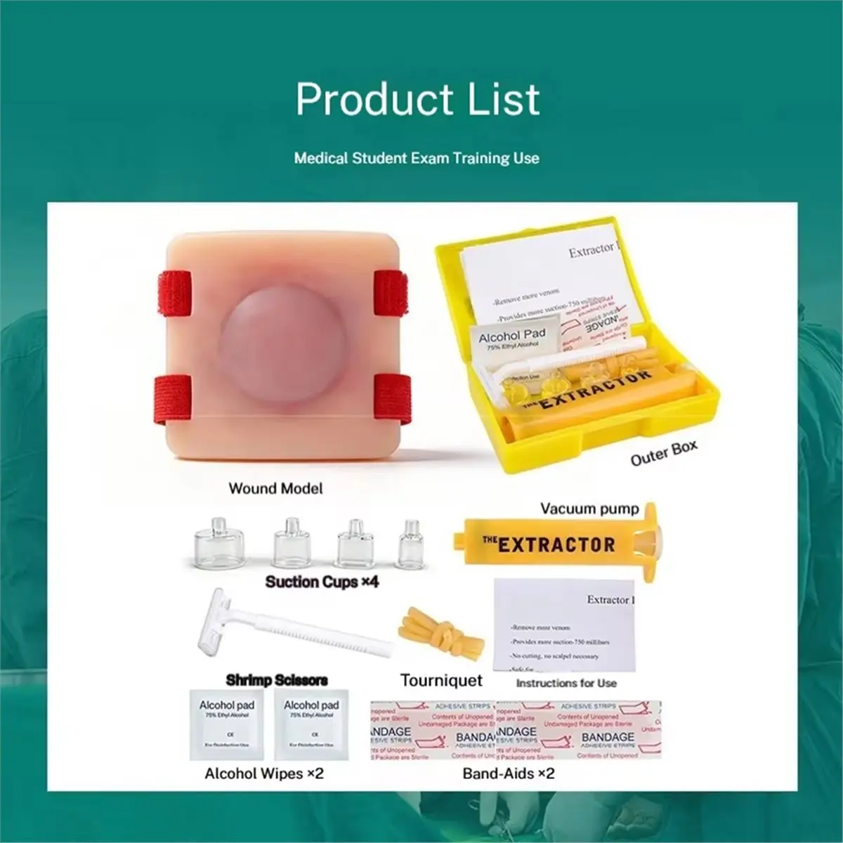 Home Tool Wearable Vacuum Suction Medical Module Kit Snake/Bee Sting Simulator Medical Model