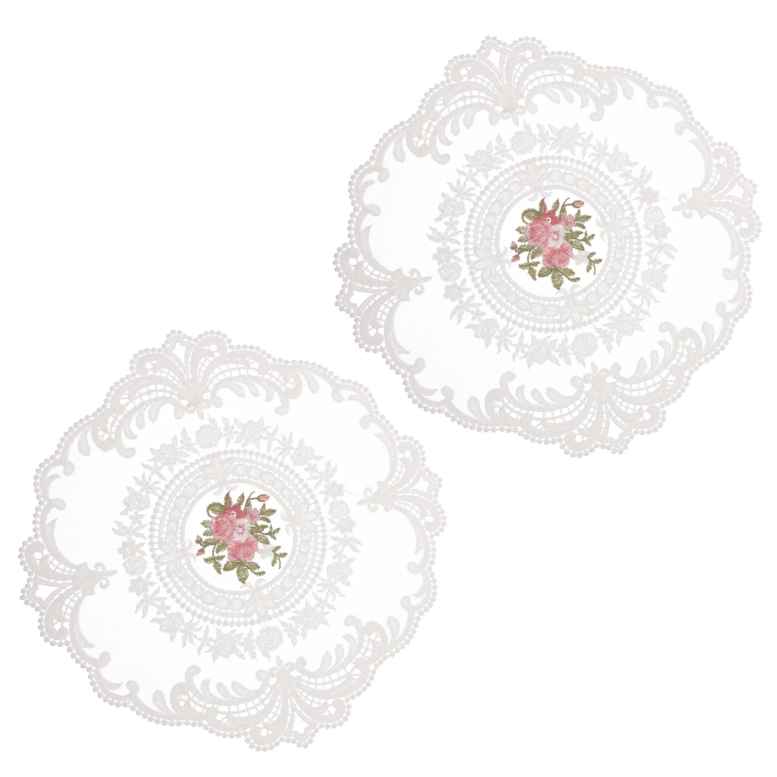 2 قطعة الحصير الجدول الدانتيل لينة مجسمة التطريز صور الدعائم أنيقة كأس الحصير قابلة لإعادة الاستخدام اكسسوارات المنزل #4