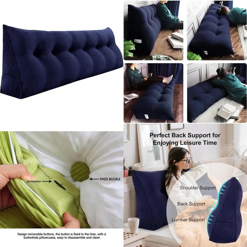 

WOWMAX Triangular Headboard Pillow Bed Wedge Pillow for Headboard Large Bolster Pillow for Bed Wedge Pillow Headboard Daybed Pil