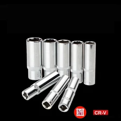 6.3MM Multi Specification Mirror Chrome Vanadium Steel Socket 4 5 6 7 8 9 10 11 12 13 14mm 1/4 Hexagon Extended Socket Head Tool