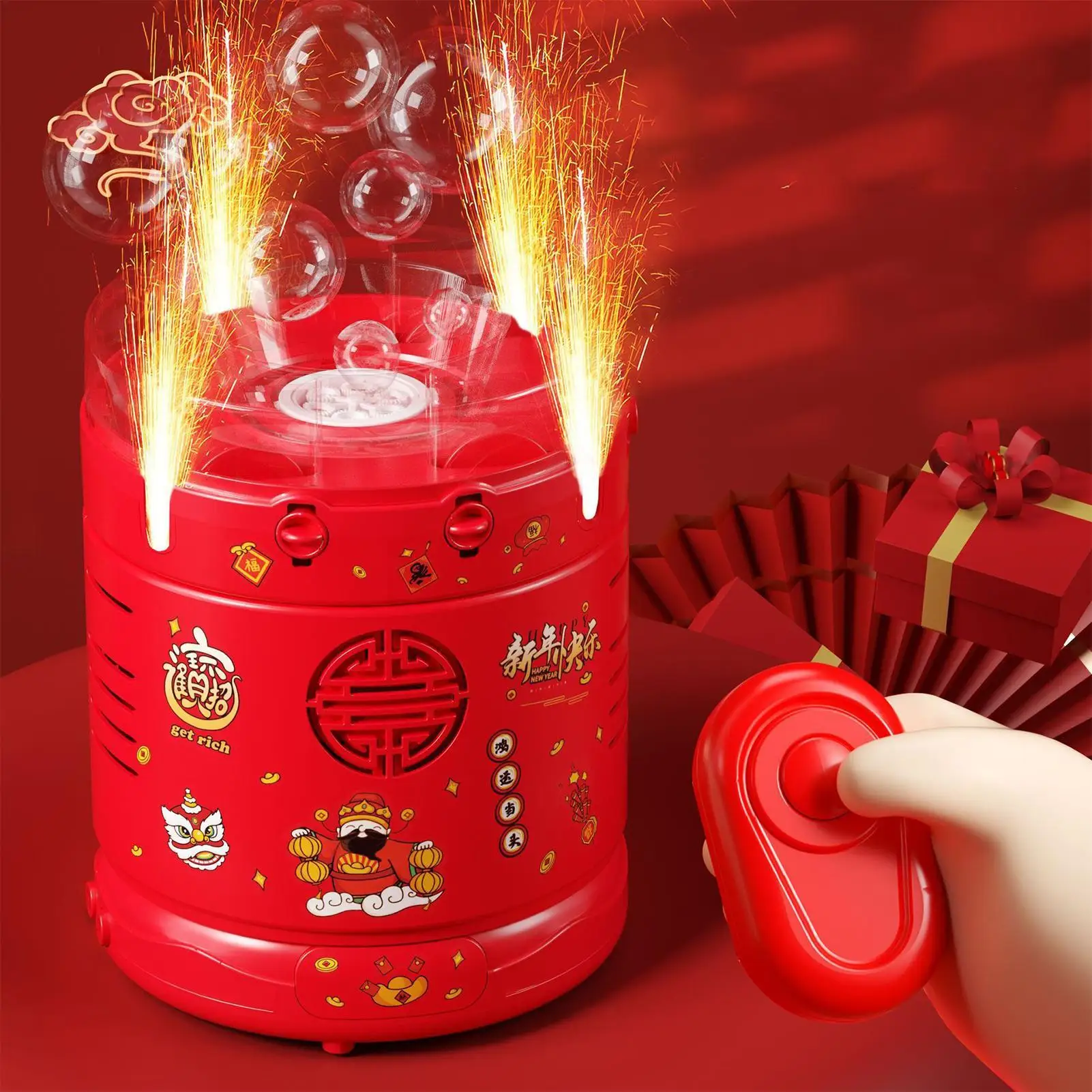 Machine à bulles rechargeable par USB, activités de plein air avec lumières, souffleur de bulles automatique, jouets pour mariage, Noël, Nouvel An chinois