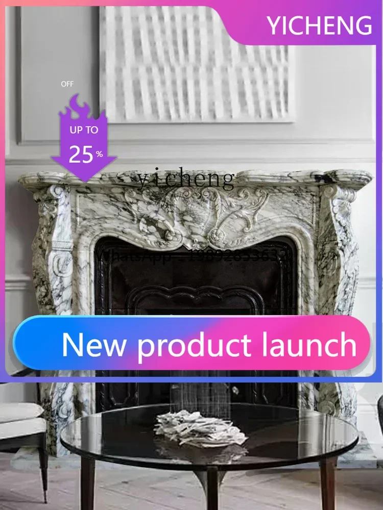LYY   Marble Arabescato Fireplace Carved Fireplace Decoration Villa Living Room Heating Light Luxury Ornaments