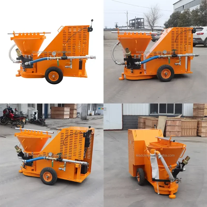 Retaining wall and firewall dry mix refractory shotcrete sprayer