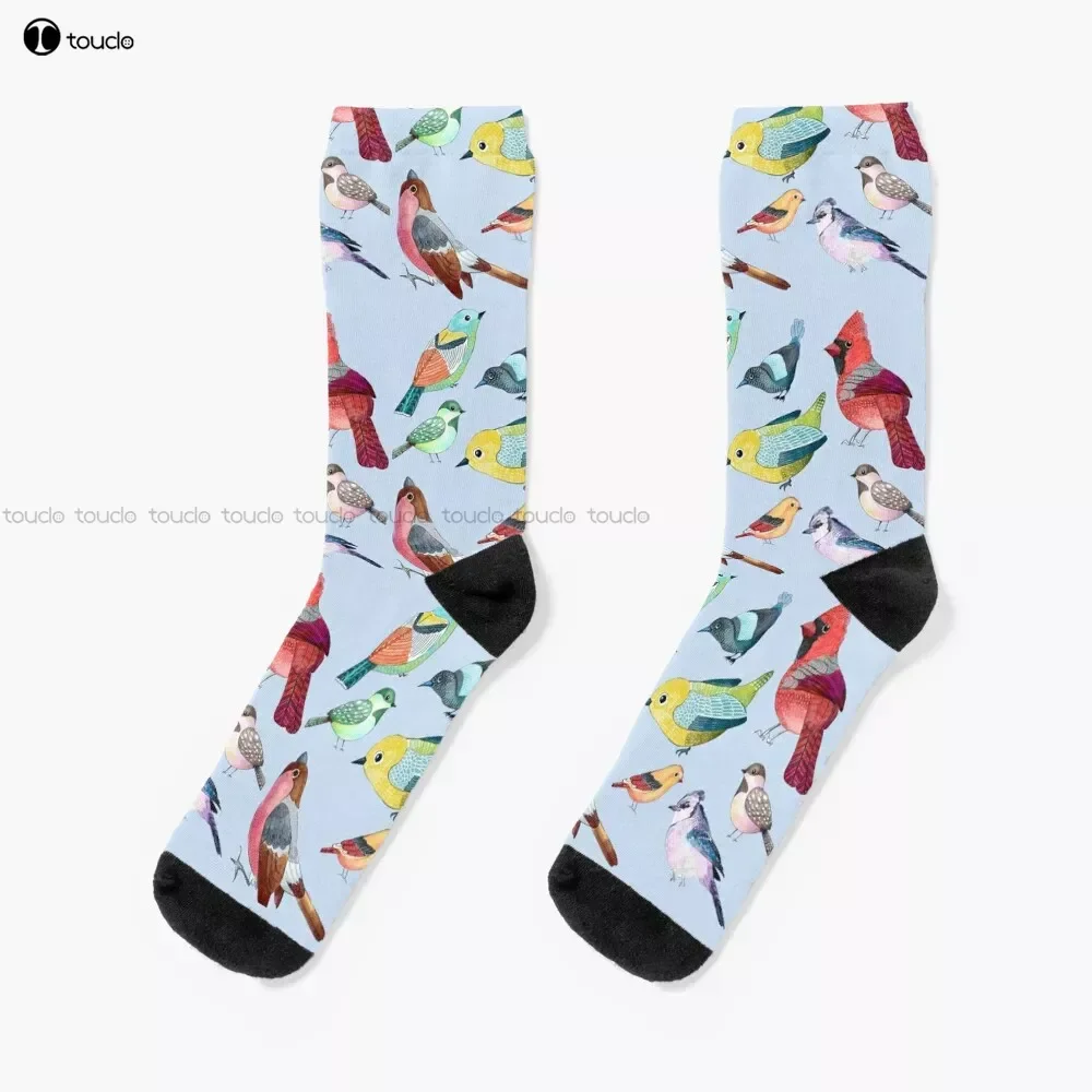 

Cute Colorful Birds Birdwatcher Socks Personalized Custom Unisex Adult Teen Youth Socks 360° Digital Print Custom Gift