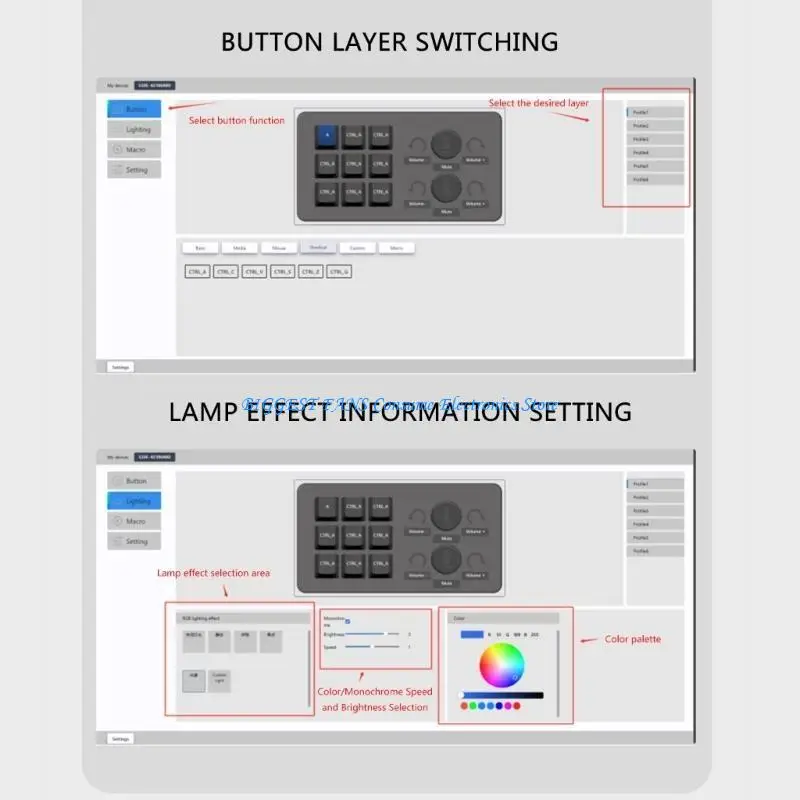 F68B 3Key/4Key/6Key/8Key Mechanical Macro Keypad مع تخصيص المقبض ، مفاتيح حارة قابلة للتبديل للاعبين والمبرمجين