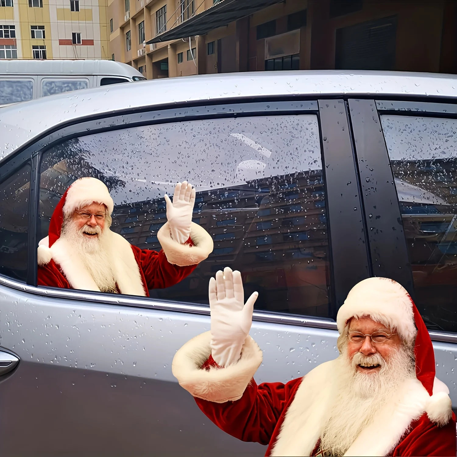 1PC Realistic Santa Claus Car Stickers Waterproof Christmas Decoration for Auto Windows Door Body Waterproof Vinyl Decals