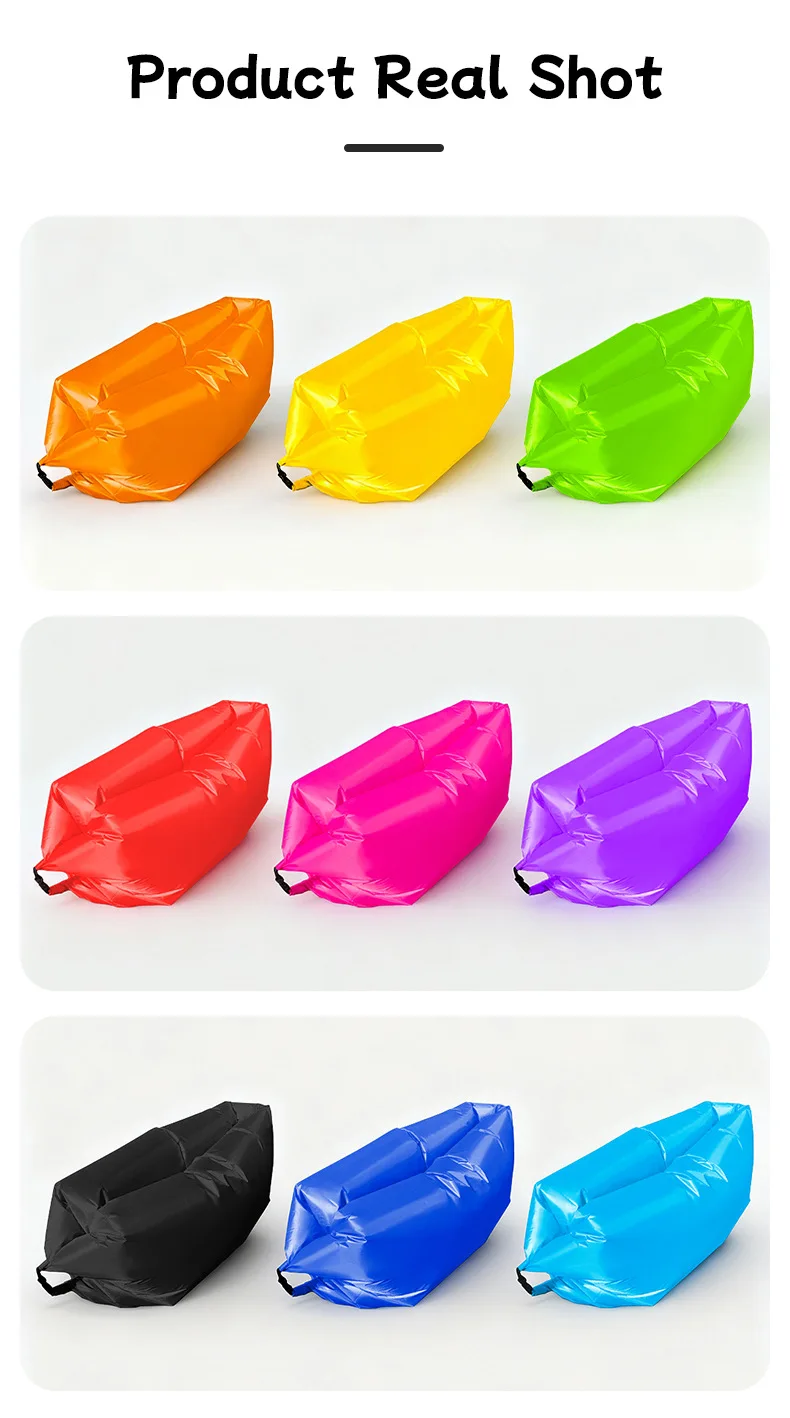 Portable Air Sofa Waterproof Fast Inflatable Lounger for Beach Camping Picnic Lightweight Durable Lazy Couch with Carry Bag
