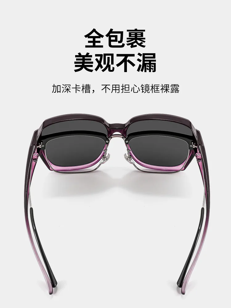 Mode Runde Polarisierte Sonnenbrille Abdeckung Über Myopie Brillen Tragbare Männer Frauen Vintage Angeln Fahren Brillen – Detail 8